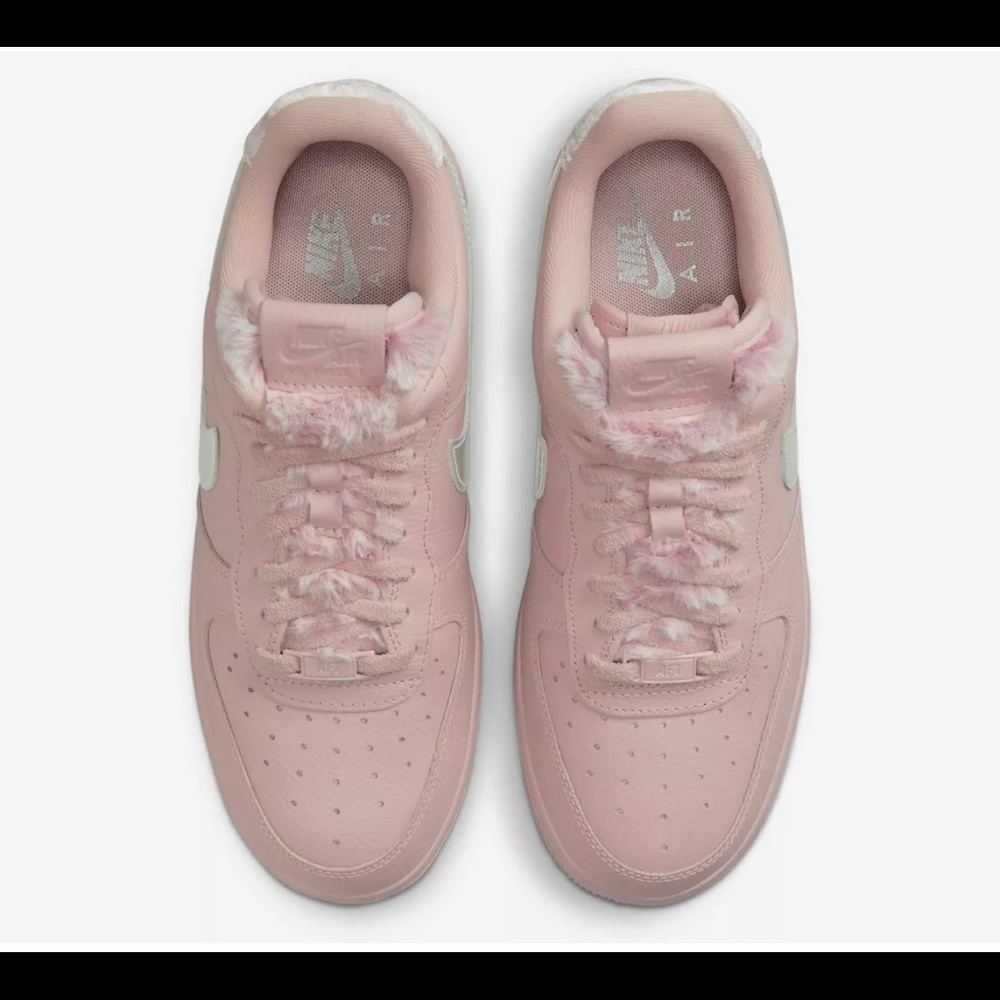 Nike Air Force 1 '07 DO6724-601 Pink Faux Sherpa Fur Women's Sizes - Picture 4 of 6